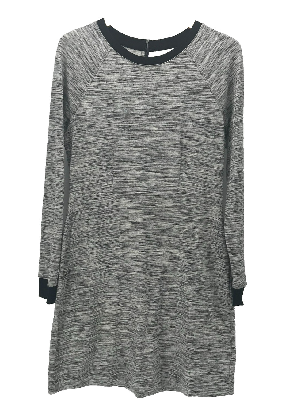 Lou & Grey Dress Womens Medium Black White Space Dye Knit Long Sleeve Casual